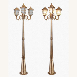Lampadaire de jardin extérieur en laiton à LED blanc chaud avec abat-jour en verre IP65 AC 220V 2700K, détecteur de mouvement, alimentation solaire, intensité variable, garantie 10 ans - Product Image 4