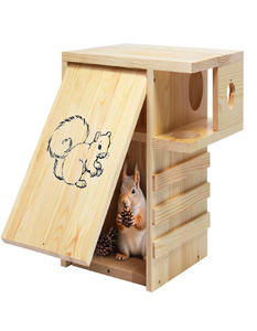 Nichoir extérieur pour écureuils, grand nichoir extérieur avec véranda extérieure, nichoir en bois pour écureuils, chipmunks - Product Image 1