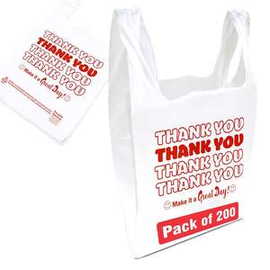 Camisetas desechables de plástico para llevar con asas de grado alimenticio para compras en supermercados y uso en restaurantes - Product Image 3