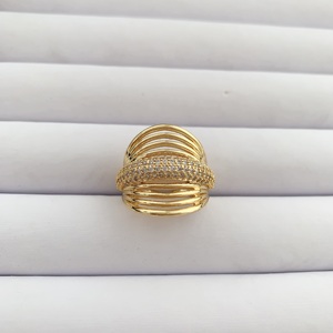 LS-L3437 nouvelle mode 18k plaqué or coeur anneau pour les femmes clair zircon anneau solide gros anneaux pour hommes - Product Image 6