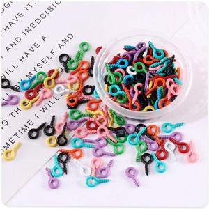 Vis à œillets colorées en forme de goutte, en fer, peintes à la four, pour la fabrication de bijoux DIY, couleurs mélangées aléatoires - Product Image 4