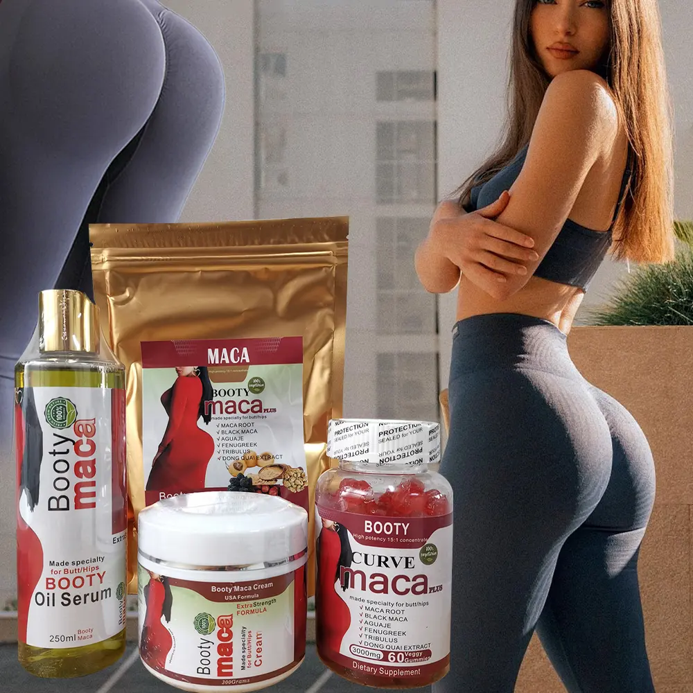 Best price 100% effective herbal natural butt booty hip enlargement butt enhancement cream oil gummy powder set