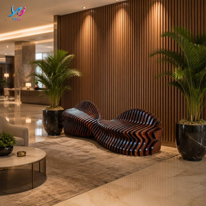 <span class=keywords><strong>Banco</strong></span> de Espera Modular de <span class=keywords><strong>Madera</strong></span> Maciza Nórdica, Diseño Paramétrico Moderno, Ecológico y Duradero, para Exteriores y Uso Comercial, para Varias Personas - Product Image 3