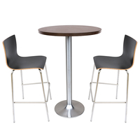 Vente en gros de tables à manger, comptoir de bar, table de base, métal argenté KD, table moderne, meubles de bar commerciaux en acier inoxydable pour la cuisine