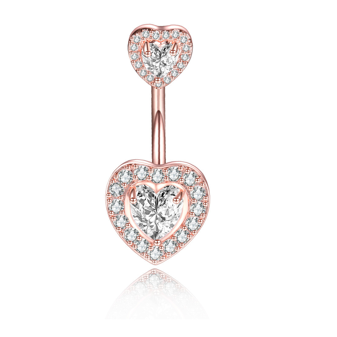 8 pares de oro rosa en forma de corazón