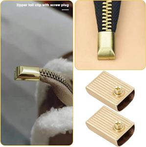 Vente en gros de fermetures à glissière en alliage de zinc 5 couleurs bouchon à tirer avec vis de réparation de fond remplacement pour sacs <span class=keywords><strong>fermeture</strong></span> à glissière marque de couture - Product Image 2