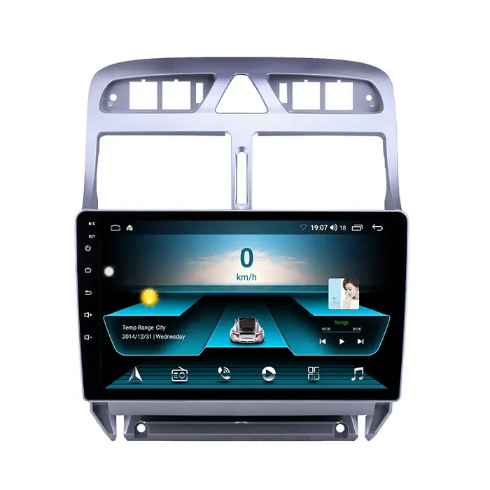 9 inç Android 10 dört çekirdekli 2Din Peugeot 307 için dokunmatik ekran araba radyo 2007-2013