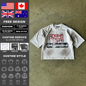 Camiseta de Diseño de Alta Calidad, Estilo Vintage, con Gráficos Desgastados, Logotipo Personalizado, Lavado Ácido, Estilo Urbano - Product Image 2