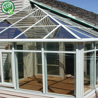 Fabricant de Foshan, véranda en aluminium avec toit en pente, villa, jardin, extrusions isolées, serre en verre
