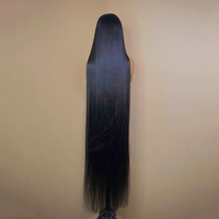 Perruque indienne vierge naturelle de 40 pouces, lisse, sans colle, avec dentelle HD complète, 100 % cheveux humains non traités, pour femmes noires