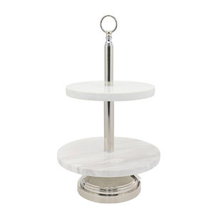 Meilleures ventes AZHAR EXPORT Support à gâteau en marbre de haute qualité à 2 niveaux Forme tendance Design artisanal Passe au lave-vaisselle pour la décoration de gâteaux - Product Image 4