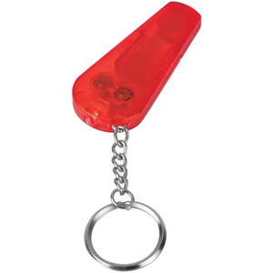 Llavero con silbato y luz LED roja personalizados con logotipo, luz LED roja individual y silbato combinados con anillo de metal para llaves - Product Image 3