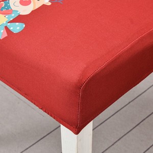 Toptan özel tek katmanlı yumuşak kanepe kılıfı noel Polyester sandalye kılıfı tatil dekorasyon için uygun sandalye kılıfı - Product Image 3