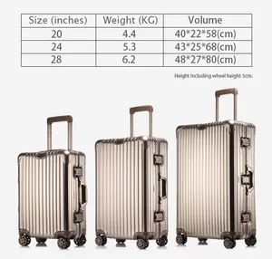 Gepäckkoffer aus Aluminiumlegierung 20" 24" 28" mit Haken und leisem Dreher große Kapazität Reisen benutzerfreundliche Anpassung akzeptieren
