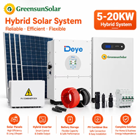 Système d'énergie solaire hybride 5-20 kW, onduleur hybride Deye, stockage sur batterie, panneaux photovoltaïques, boîtier de combinaison, câbles solaires, solution énergétique pour la maison