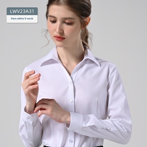 <span class=keywords><strong>Camicia</strong></span> <span class=keywords><strong>classica</strong></span> da <span class=keywords><strong>donna</strong></span> con bottoni bianchi da lavoro in tinta unita da lavoro formale camicie da <span class=keywords><strong>donna</strong></span> a maniche lunghe - Product Image 1