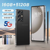 Teléfono Móvil S6 Desbloqueado para Pedidos al por Mayor, Pantalla HD de 6.8 Pulgadas, Android 15, Doble SIM, Gran Almacenamiento, para Juegos, Streaming y Entretenimiento