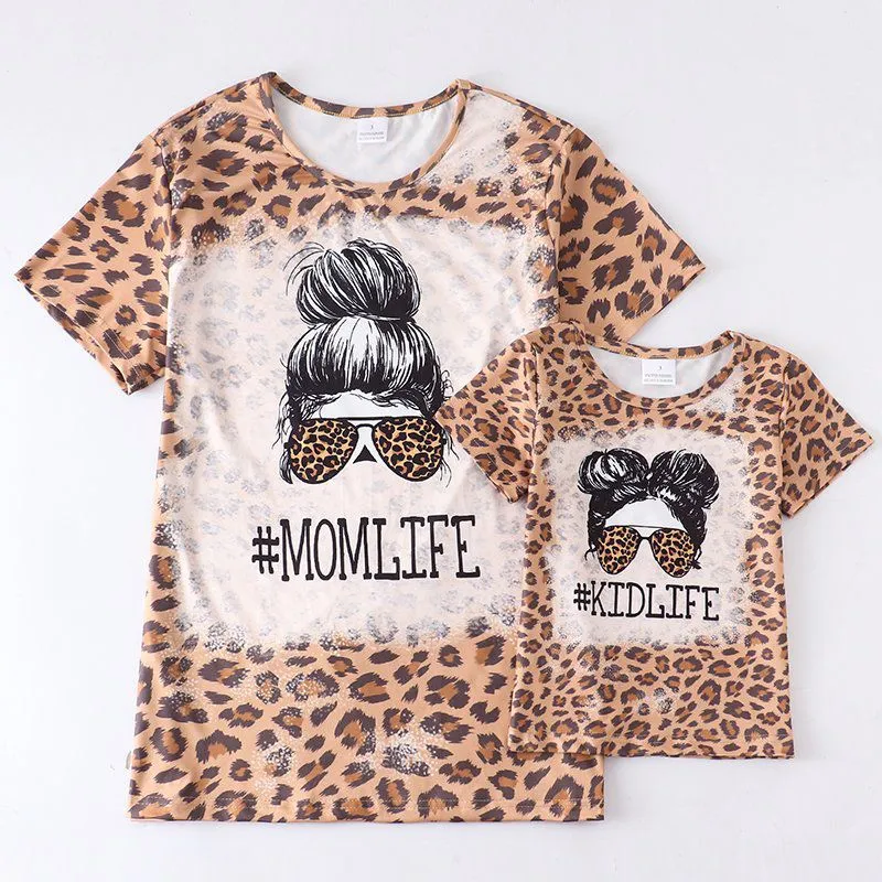 Cheap price mom and me parent-child outfit mother and daughter summer shirt mom and kids life girls printed t shirts set