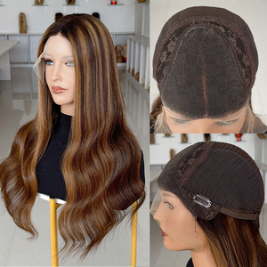 Peluca de Cabello Natural Europeo con Nudos Pequeños para Mujer, Pelucas con Reflejos para Mujeres Blancas de 18-24 Pulgadas # Hawái - Product Image 2