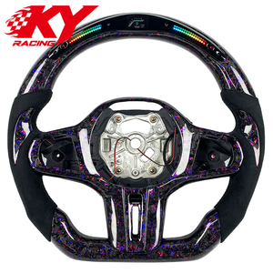 Pièces de modification automobile, volant sport en cuir avec LED et fibre de carbone forgée pour BMW G20 G22 G28 G30 G80 M240i 330i M340i - Product Image 1
