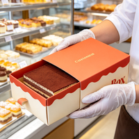 Boîte à gâteau en papier biodégradable de qualité alimentaire personnalisée pour tiramisu, mousse, gâteau au fromage, pâtisserie