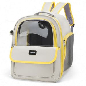 Mochila transportadora de mascotas de gran espacio, transpirable, con apertura lateral, doble correa para el hombro, portátil, para viajes con gatos, directamente del fabricante. - Product Image 1