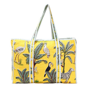 2024 moda impresa mujer bolso de mano de gran capacidad, verano playa patrón de flores algodón acolchado venta al por mayor grandes bolsos de mano para mujer - Product Image 6