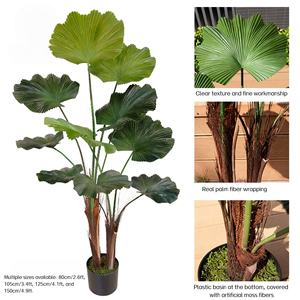 Plante artificielle en plastique, <span class=keywords><strong>palmier</strong></span> à feuilles rondes et à tige épineuse, imitation, utilisation intérieure/extérieure, haute authenticité, résistante à l'eau - Product Image 3