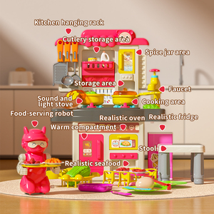 Little Chef Music Toddler Kitchen Food Toys Sizzling Kids Cooking Set para niños en edad preescolar Pretend Play Housekeeping Juguete de plástico - Product Image 2