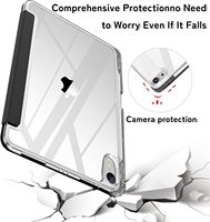 Étui de tablette multi-angle en cuir PU avec coque arrière transparente, antichoc, pour iPad Air 11 M3 2025 M2 2024 et iPad Air 5e génération 10,9