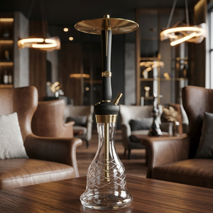 Ultimate Sourcing Narguilé finition laiton, design allemand, artisanat de niche, avec <span class=keywords><strong>tige</strong></span> flûte plaquée et base à coupe transversale - Product Image 2