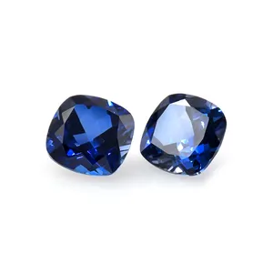 Lỏng 5A đệm cắt hình dạng đá quý màu xanh đậm Sapphire phòng thí nghiệm tạo ra Sapphire đá