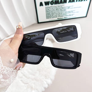 نظارات شمسية أنيقة جديدة لعام 2026 بتصميم أوروبي للنساء والرجال، إطار مستطيل صغير بشكل رأس الفهد، عدسة واحدة بحماية UV400، بيع بالجملة من المصنع - Product Image 3