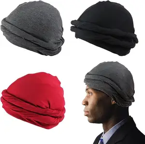 Männer Bambus Satin unter Schal Durag T-Shirt Turban Muslim Headwrap bereit, Hijab Kopftuch Motorhaube im Freien zu tragen