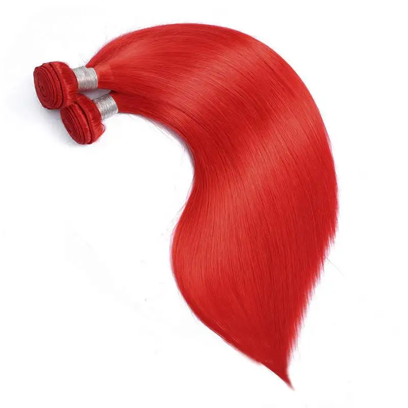 Gzbeiyou Virgin cuticle aligned 100% raw brazilian human hair extension wholesale natural color red human hair bundles