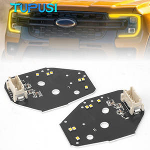 แผงไฟ LED DRL <span class=keywords><strong>สี</strong></span><span class=keywords><strong>ขาว</strong></span>อำพันสำหรับรถฟอร์ด เรนเจอร์ T9 แร็พเตอร์ ลาเรียต ไวลด์แทรค <span class=keywords><strong>XLT</strong></span> ปี 2023 2024 2025 โมดูลไฟเดย์ไลท์แบบ LED Matrix - Product Image 3