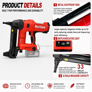<span class=keywords><strong>Cloueur</strong></span> à <span class=keywords><strong>béton</strong></span> sans fil professionnel NailTask DCCN100X2 20V sans balais, batterie 5.0AH, énergie d'impact 100J pour cloisons sèches commerciales - Product Image 3