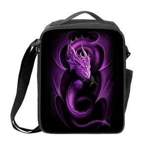 Nuevas bolsas de almuerzo para niños de la escuela sueño mariposa púrpura impresión personalizada almuerzo refrigerador bolsa de gran capacidad mochila a prueba de fugas - Product Image 3