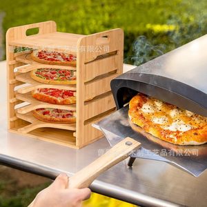 Planche à pizza en bambou avec poignée, facile à nettoyer, pour pique-nique en plein air et utilisation en cuisine - Product Image 2