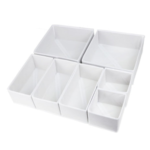 Clothing Organizer Foldable Storage Box Set For <b>Drawer</b> Underwear Solid Color Rectangle Non Woven Fabric - Product Image 2