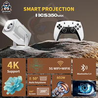 Proyector de Videojuegos Inteligente HCS350 MAX, Consola de Juegos Android TV, Más de 20000 Juegos Integrados, 8 GB de Memoria, Controles Inalámbricos, Más de 30K Jugadores