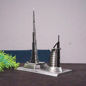 Metaal <span class=keywords><strong>Burj</strong></span> <span class=keywords><strong>Khalifa</strong></span> & <span class=keywords><strong>Burj</strong></span> Al Arab modelset, <span class=keywords><strong>Dubai</strong></span> architectuur sculptuur voor hotel, zakelijk geschenk, bulk, op maat gemaakte groothandel - Product Image 3