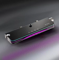 Ensemble de douche moderne en aluminium avec affichage numérique LED 4 fonctions, thermostatique, finition canon de fusil, pour massage et jet complet