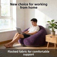 Canapé gonflable sphérique moderne et minimaliste en velours floqué pour une personne, idéal pour salon, chambre, balcon et extérieur