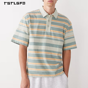Premium Combed Cotton Piqu Short Sleeve Oversized Solid Knit Breathable Casual Men's <b>Button</b>-Up Customization OEM ODM Summer - Product Image 1