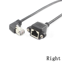 Cable RJ45 8P8C Macho a Hembra, Montaje en Panel con Tornillos, Cable de Extensión Ethernet LAN en Ángulo Recto o Izquierdo de 90 Grados, 0.3m 0.6m 1m