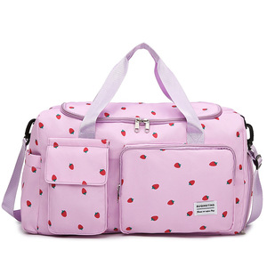 Sac de voyage presbytie multifonctionnel et léger en tissu Oxford, grande capacité, motif fraise, fermeture éclair, tendance, en promotion - Product Image 6