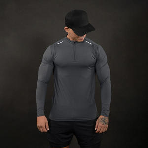 Camiseta Deportiva de Manga Larga con Cierre de Cremallera de 1/4, 100% Algodón, Transpirable y de Secado Rápido para Hombre, Marca Ingor - Product Image 2