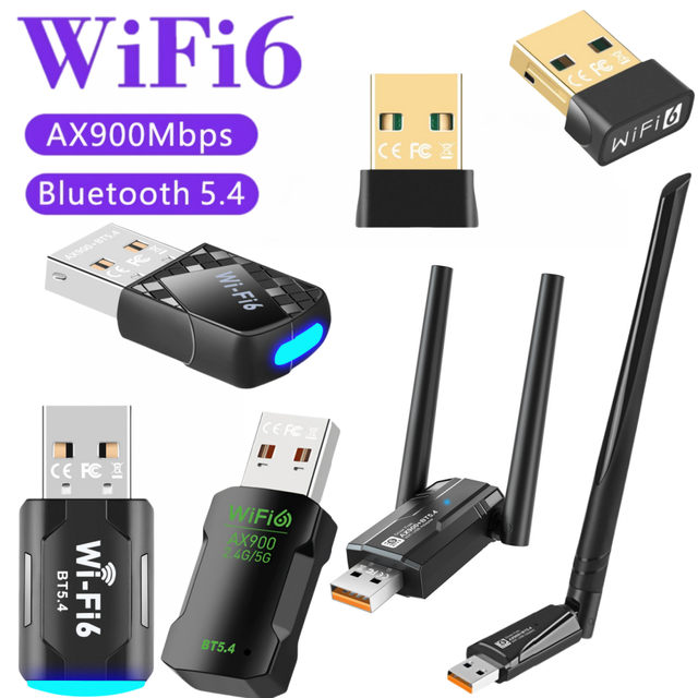 2 in 1 USB WiFi 6 Bluetooth Adapter,AX900M BT 5.4 Dual Band 900Mbps WiFi Wireless Network Card Bluetooth 5.4 Adapter 900M for PC