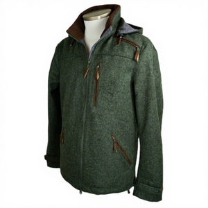 Veste d'hiver pour homme en laine solide respirante et chaude, à capuche, pour la chasse et la randonnée en plein air, avec logo de marque personnalisé - Product Image 1
